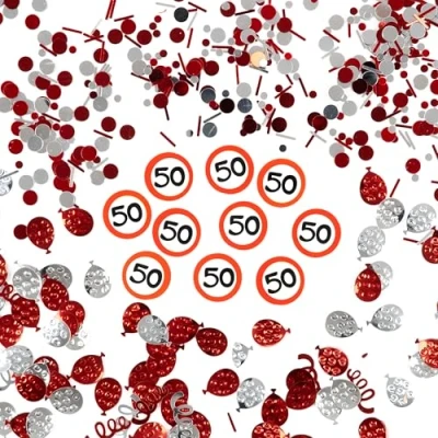 Abbildung von Geburtstagsdeko Konfetti 3 tlg. 50 Geburtstag Deko Frau Mann 50. Tischdeko Tiwoca