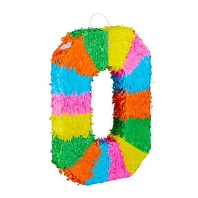 Abbildung von Relaxdays 10025189_911 Birthday Number Anzahl Pinata Geburtstag, Zahl 9, zum Aufhängen, Kinder &amp; Erwachsene, Papier, selbst Befüllen, Piñata, bunt, 9 (EU)