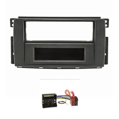 Abbildung von tomzz Audio 2451 033 Radioblende Set kompatibel mit Smart fortwo (451) forfour (454) anthrazit/schwarz Quadlockadapter ISO