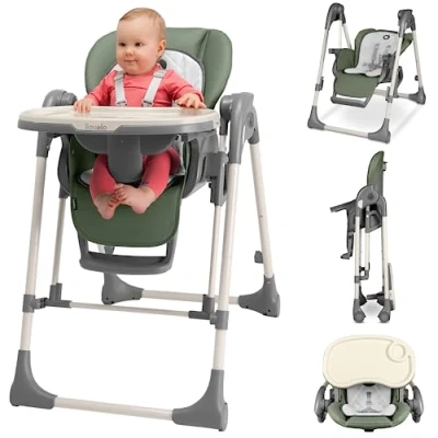 Abbildung von lionelo Hochstuhl LAURICE, 2in1: Fütterungsstuhl und Schaukelstuhl, Ergonomische Sitz