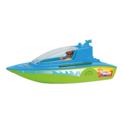 Abbildung von Lena BOAZZ Sportboot 36 cm, Spielzeugboot Indoor und Outdoor geeignet, für Kinder ab 2 Jahren, Kabine zum öffnen, Zwei Sitzplätze Plus Spielfigur, grün