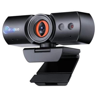 Abbildung von NexiGo HelloCam Pro, Webcam mit Windows Hello, 1080P 60FPS Autofokus, Echter Datenschutz, Automatischer elektronischer Verschluss, Computerkamera, Mikrofon, Gesichtsverbesserung, HD USB