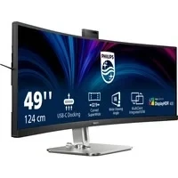 Abbildung von Philips 49B2U6900CH 49 Zoll DQHD Curved Monitor, Webcam, Mikrofon, RJ45, höhenverstellbar (5120x1440, HDMI, DisplayPort, USB C, Hub) schwarz