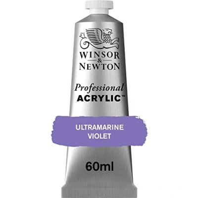 Abbildung von Winsor &amp; Newton 2320672 Professional Acrylfarbe in Künstlerqualität, hohe Farbbrillanz Deckkraft, Archivqualität, 60ml Tube Ultramarin Violett