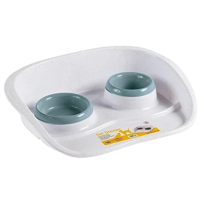 Abbildung von Kerbl Futterstation Futterbar mit 2 Näpfen 46 cm x 35 80514