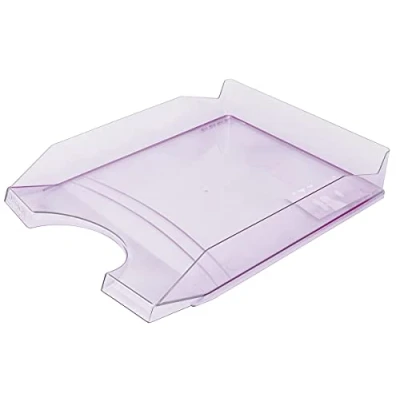 Abbildung von OFFICE PRODUCTS 18016011 09 Briefkorb für den Schreibtisch, Polystyrene/PP, A4, transparent/lila