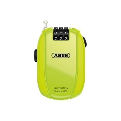 Abbildung von ABUS Kabelschloss Combiflex Schloss zur Sicherung von Skiern, Helm, Kinderwagen und Gepäck Break 85 cm lang 1,5 mm stark mit Zahlencode Neongelb
