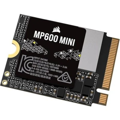 Abbildung von Corsair MP600 Mini 1 TB M.2 NVMe PCIe x4 Gen4 SSD 2230 Bis zu 7.000MB/Sek. Sequentielles Lesen Hohe Dichte 3D TLC NAND Ideal Für Steam Deck und Microsoft Surface Schwarz