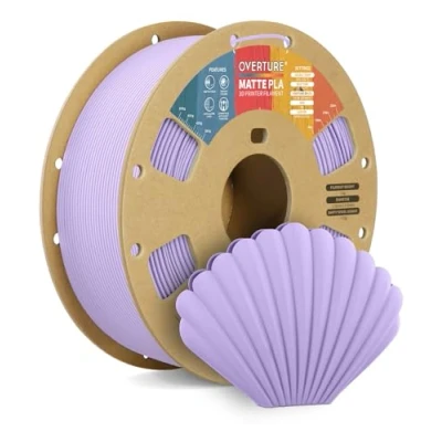 Abbildung von OVERTURE Matte PLA Filament 1.75mm, Rolle 1kg Spule (2.2lbs), Maßgenauigkeit +/ 0.02mm, für 3D Drucker (Flieder)