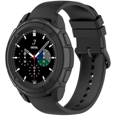 Abbildung von Für Samsung Galaxy Watch 4 Classic 42MM Hülle TPU mit Lünette Ring Schwarz