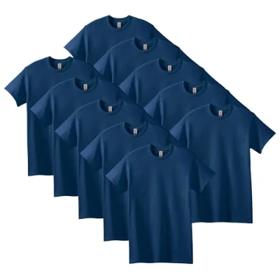 Abbildung von Gildan Unisex T shirt aus Schwerer Baumwolle Mehrfarbig ,Stil G5000 Shirt, Marineblau (10er pack), M