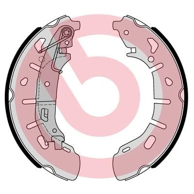 Abbildung von BREMBO S 59 531 Bremsbacken 254 57 mit Handbremshebel FIAT: Doblo II Kasten / Kombi, Pritsche/Fahrgestell
