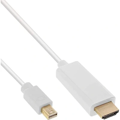 Abbildung von InLine 17174I Mini DisplayPort zu HDMI Konverter Kabel, 4K2K mit Audio, weiß, 0,5m