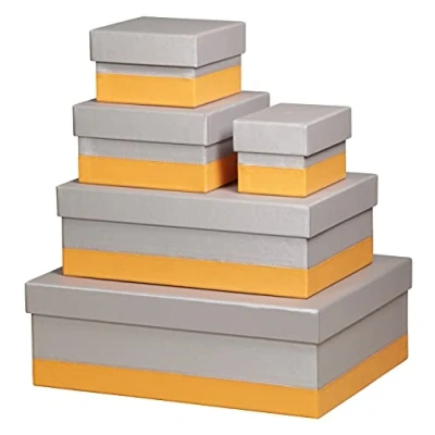 Abbildung von Rhodia 118886C Boxen aus italienischem Kunstleder, 5er Set schwarz