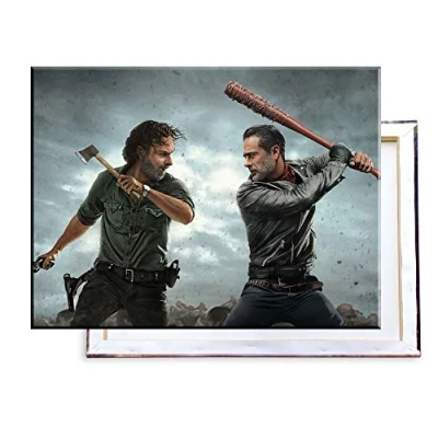 Abbildung von Unified Distribution The Walking Dead Rick vs. Negan 80x60 cm Bilder &amp; Kunstdrucke fertig auf Leinwand aufgespannt und in erstklassiger Druckqualität