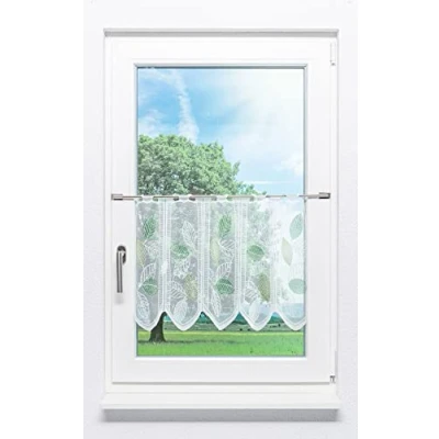 Abbildung von Scheibengardine Laubblätter, LYSEL®, (1 St), transparent, HxB 45x45cm