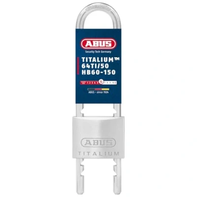 Abbildung von ABUS Vorhängeschloss Titalium 64TI/50HB60 150 mit hohem, ausziehbarem Bügel Kellerschloss Schlosskörper aus Spezial Aluminium gehärteter Stahlbügel Sicherheitslevel 6