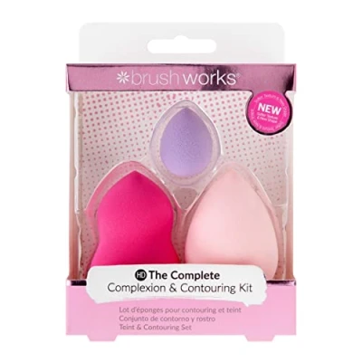 Abbildung von Brushworks HD Complexion &amp; Contouring Sponge SET Pinselset, Damen, Größe: One Size, Pink purple