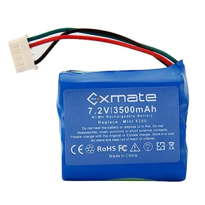 Abbildung von 7,2V 3500mAh NI MH Ersatzbatterie für iRobot Braava 380 380T, 390 390T Mint 5200 5200B 5200C Staubsauger Home Cleaner Heimroboter