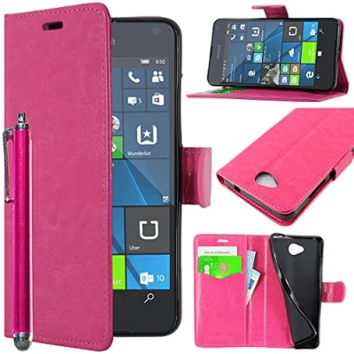 Abbildung von ebestStar kompatibel mit Microsoft Lumia 650 Hülle Kunstleder Wallet Case Handyhülle [PU Leder], Kartenfächern, Standfunktion + Stift, Pink [Lumia 650: 142 x 70.9 6.9mm, 5.0&#039;&#039;]