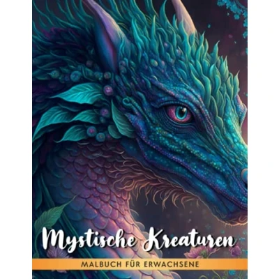 Abbildung von Mystische Kreaturen Malbuch: Entspanne dich und lass gehen mit 50 Seiten mythische in Graustufen, die darauf warten von dir ausgemalt zu werden