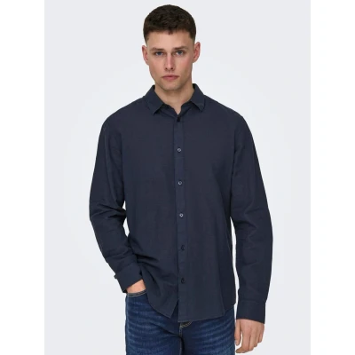 Abbildung von Only &amp; Sons Onscaiden Solid NOOS Hemd, Herren, Größe: Small, Night sky