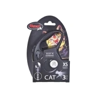 Abbildung von flexi® CAT XS Seil 3 m schwarz, Roll Leine für Katzen und Kleintiere bis 8 kg