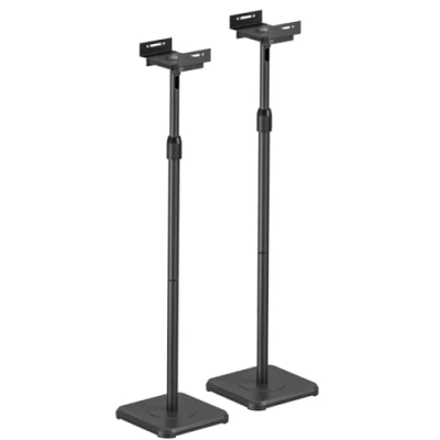 Abbildung von my wall 2 höhenverstellbare Lautsprecherständer HS34L, Stufenlos höhenverstellbar (85,8112,8 cm), dreh &amp; neigbar, Universal kompatibel, für Boxen bis 5 kg, Boxenständer perfekten Sound
