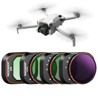 Abbildung von Neewer Variables ND Filter Set, kompatibel mit DJI Mini 4 Pro, Stück ND2 ND32 (15 Blendenstufen)/ND64 ND512 (69 Blendenstufen) Limited VND/CPL/UV Filter, mehrfach beschichtetes HD optisches