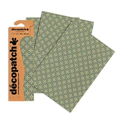 Abbildung von Decopatch Papier No. 706 (grau gelb Kachelmuster, 395 x 298 mm) 3er Pack
