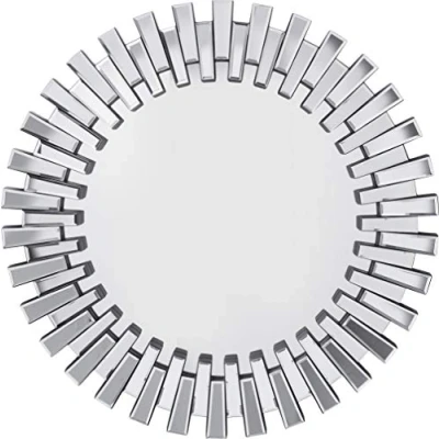Abbildung von Kare Design Spiegel Sprocket Silber, Wandspiegel, Dekorativer Rahmen, leichte Wandmontage, Dekospiegel, runder Modern, 92x92x5 cm (H/B/T)