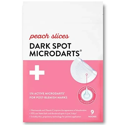 Abbildung von Peach Slices Dark Spot MicroDarts Für dunkle Flecken, nach Hautunreinheiten selbstauflösend Niacinamid, Vitamin C, Hyaluronsäure und Cica vegan tierversuchsfrei 9 Patches