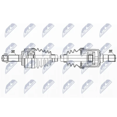Abbildung von NTY NPW HD 081 Antriebswelle Vorderachse links 615 HONDA: CIVIC 8 Hatchback