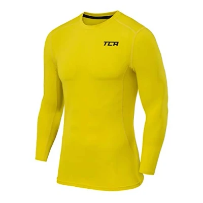 Abbildung von TCA Herren Langarm Kompressionsshirt mit Thermo Funktion Gelb, S