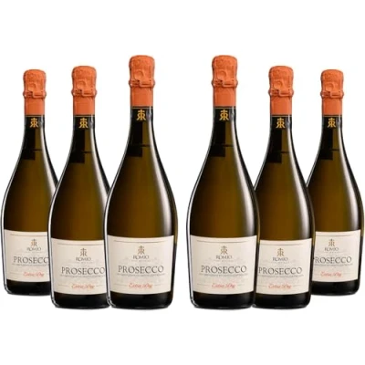 Abbildung von Romio Prosecco DOC, frischer und aromatischer Perlwein, aus 100 % Glera Trauben, 11 Vol., Karton mit 6 Flaschen 750 ml