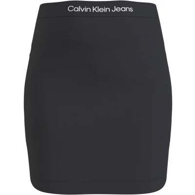 Abbildung von Calvin Klein Jeans LOGO Waistband Milano Skirt Minirock, Damen, Größe: XS, Black