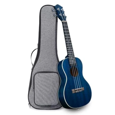 Abbildung von Ranch Ukulele Professionelles Holz Instrument mit 12 Unterrichtsstunden und Gigbag kleine Hawaii Gitarre Tenor 26 inch Starry Blue