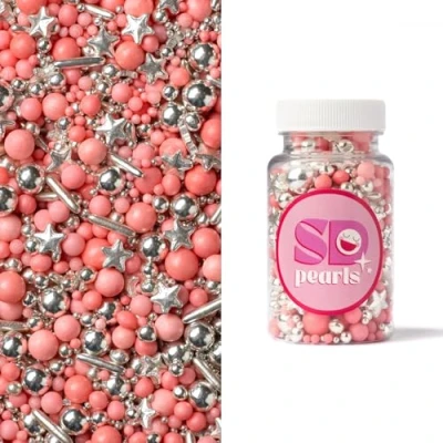 Abbildung von SD Pearls Zuckerstreusel,Bunter Streuselmix,Streudekor für Torten,Cupcakes,Zuckerwatte,Cake Pops und Desserts Zuckerstreusel Babypartys,Kindergeburtstagsfeiern (Mix „It is a Girl“, 100g)