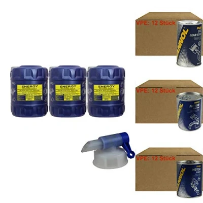 Abbildung von 60L Motoröl MANNOL Energy 5W 30 12xLeak Stop+Motor Doctor+Motor Flush