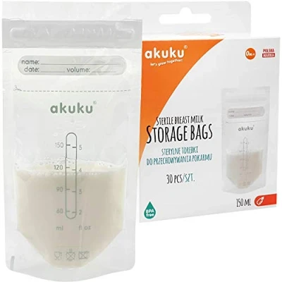 Abbildung von AKUKU, sterile Aufbewahrungsbeutel für Muttermilch, A0011, 30 Stück