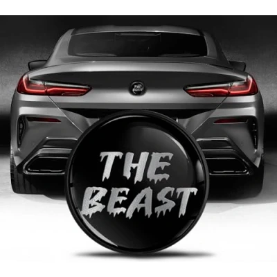 Abbildung von Biomar Labs Kompatibel mit BMW Emblem 51148219237 Kofferraum Abzeichen 74mm Heckklappe Schwarz Silber Beast EZ 26