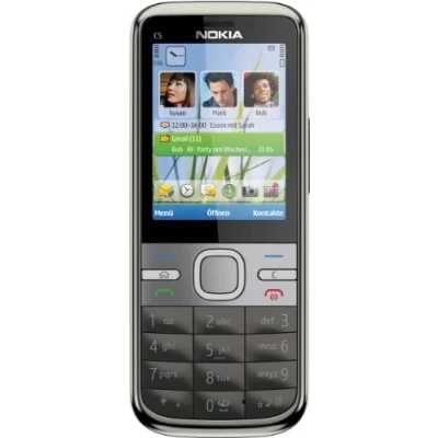 Abbildung von Nokia C5 00 Handy (5,6 cm (2,2 Zoll) Display, 5 Megapixel Kamera, HSDPA, A GPS) BeNeLux warm grau