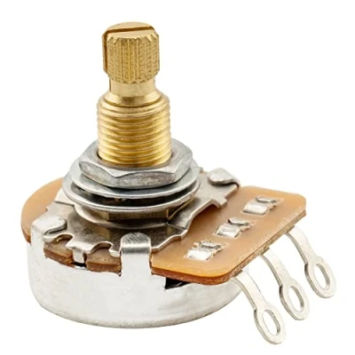 Abbildung von Musiclily Pro HD B1Meg Messing Metrisch Grob 18 Zähne Split Shaft Poti Linear Taper Potentiometer für E Gitarre und Bass