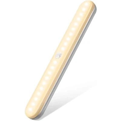 Abbildung von OUSFOT Schrankbeleuchtung mit Bewegungsmelder Unterbauleuchte Küche Led 20 LEDs 900mAh USB Wiederaufladbar 3 Modi 3800 4500K Nachtlicht kabellos Schrankleuchte für Schrank, Kleiderschrank, Treppen