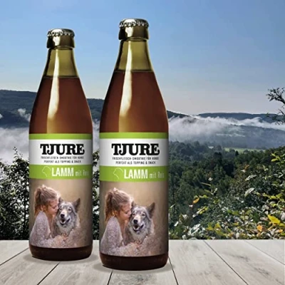 Abbildung von TJURE Dog Fleischsmoothie Lamm 2 x 320ml Flüssignahrung für Hunde zu Hause und unterwegs Optimale Flüssigkeitszufuhr aktive &amp; trinkfaule Das Futter Topping