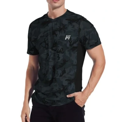 Abbildung von MEETWEE Rashguard Herren, Sportshirt Kurzarm UV Schutz Shirt UPF 50+ Funktionsshirt Atmungsaktiv Rash Vest für Outdoor Running Sports