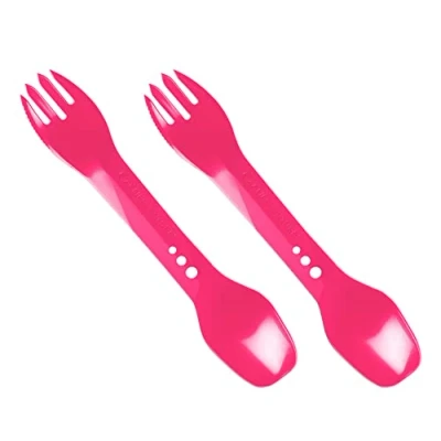 Abbildung von Lifeventure Ellipse Wiederverwendbarer Plastikgöffel für Camping, Reisen &amp; Outdoor 2er Pack