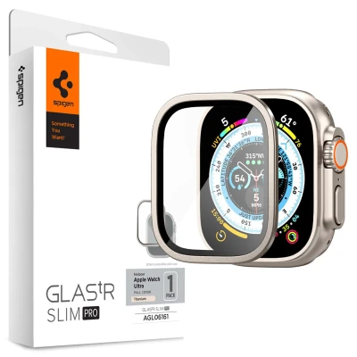 Abbildung von Spigen AGL06161, Displayschutz, Smartwatch, Titan, Apple, Watch Ultra (49mm), Metall, Gehärtetes Glas