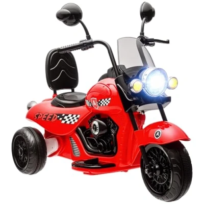 Abbildung von AIYAPLAY Elektro Kindermotorrad 6V, mit Musik, ELD Scheinwerfer, 3 5 km/h, Belastbarkeit 25 kg, (1 tlg), für 6 Jahre Kinder, max. Rot