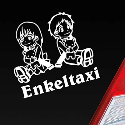 Abbildung von Hellweg Druckerei Enkeltaxi Oma Opa Kids Kinder Auto Aufkleber Sticker Heckscheibenaufkleber